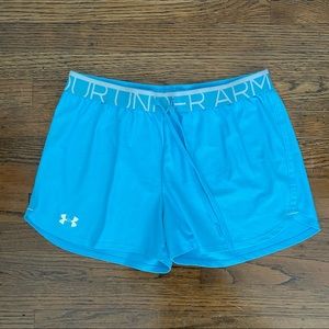 Under Armour bright blue running shorts